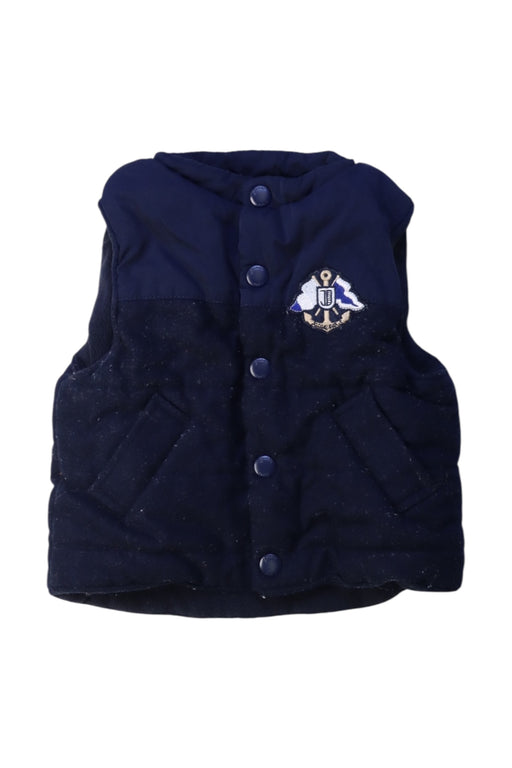A Navy Outerwear Vests from Jacadi in size 12-18M for boy. (Front View)