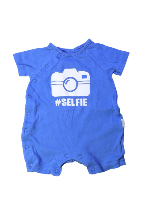 A Blue Short Sleeve Rompers from Mides in size 0-3M for boy. (Front View)