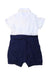 A White Short Sleeve Rompers from Nicholas & Bears in size 3-6M for boy. (Back View)