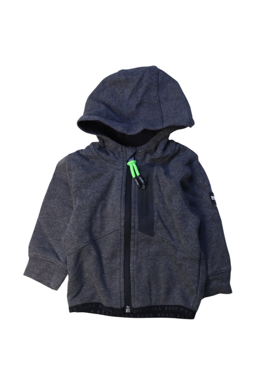 A Grey Lightweight Jackets from Boss in size 6-12M for boy. (Front View)