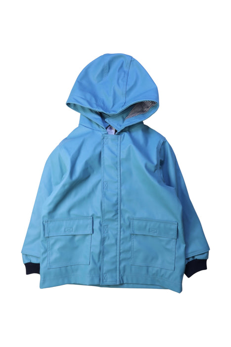 A Blue Rain Jackets from Petit Bateau in size 3T for boy. (Front View)