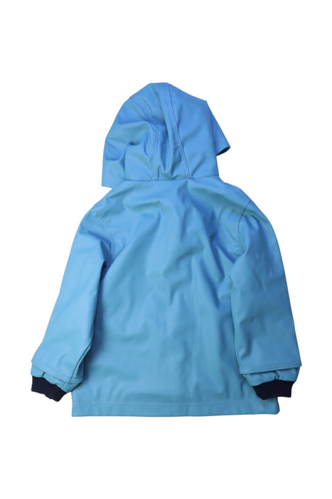 A Blue Rain Jackets from Petit Bateau in size 3T for boy. (Back View)