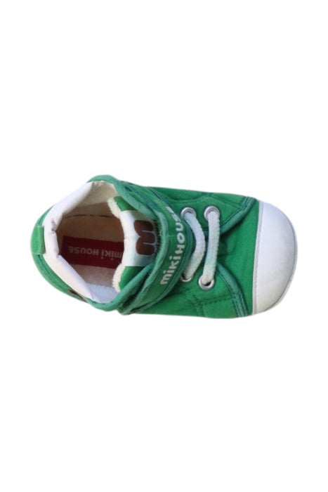A Green Sneakers from Miki House in size 18-24M for neutral. (Front View)