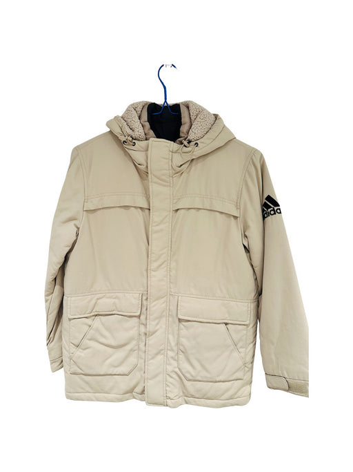 A Beige Coats from Adidas in size 14Y for neutral. (Front View)