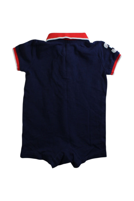 A Navy Short Sleeve Rompers from Ralph Lauren in size 0-3M for boy. (Back View)
