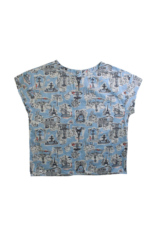 A Blue Short Sleeve Tops from Petit Bateau in size 8Y for girl. (Front View)