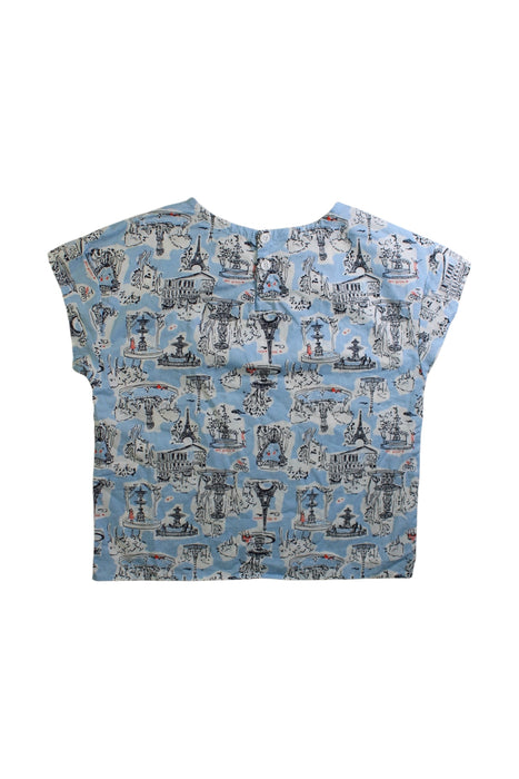 A Blue Short Sleeve Tops from Petit Bateau in size 8Y for girl. (Back View)