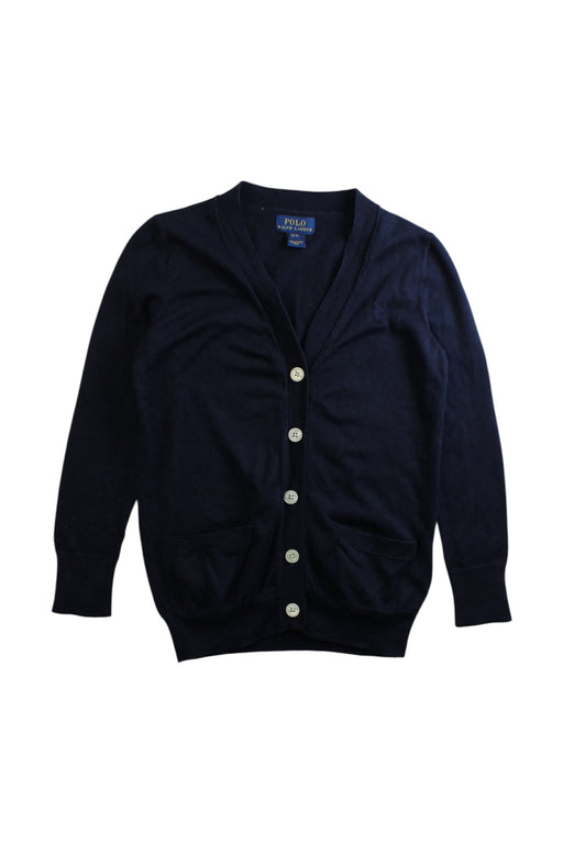 A Navy Cardigans from Polo Ralph Lauren in size 7Y for girl. (Front View)