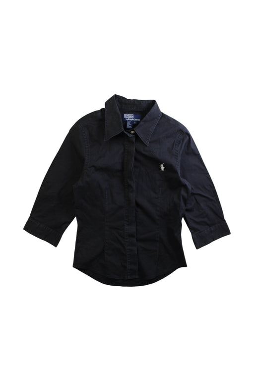 A Black Long Sleeve Shirts from Polo Ralph Lauren in size 7Y for girl. (Front View)