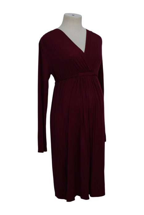 A Burgundy Long Sleeve Dresses from Mayarya in size Maternity-S for maternity. (Back View)