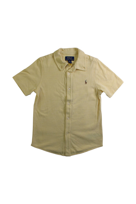 A Yellow Short Sleeve Shirts from Polo Ralph Lauren in size 5T for boy. (Front View)