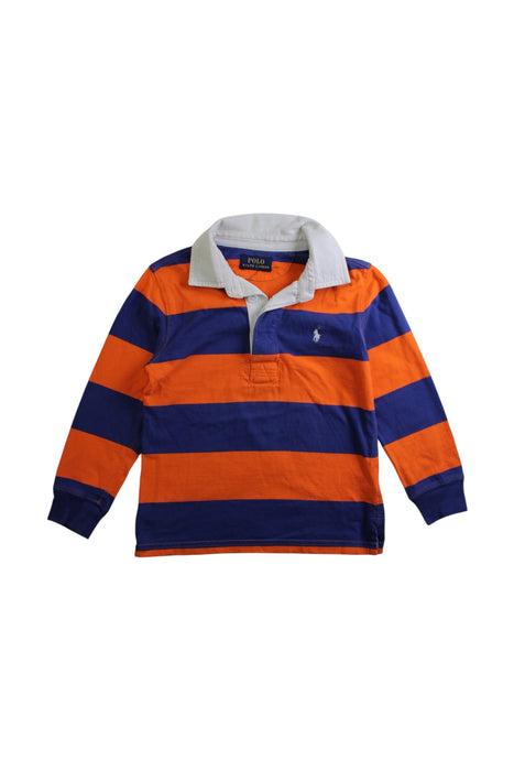A Blue Long Sleeve Polos from Polo Ralph Lauren in size 5T for boy. (Front View)