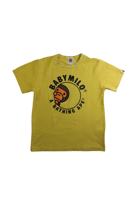 A Yellow Short Sleeve T Shirts from BAPE KIDS in size 7Y for boy. (Front View)