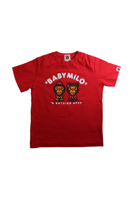 A Red Short Sleeve T Shirts from BAPE KIDS in size 7Y for neutral. (Front View)