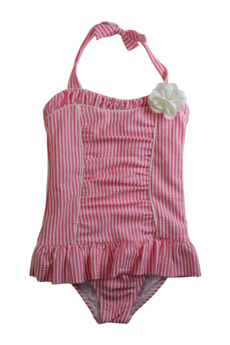 A Pink Swimsuits from Janie & Jack in size 6T for girl. (Front View)