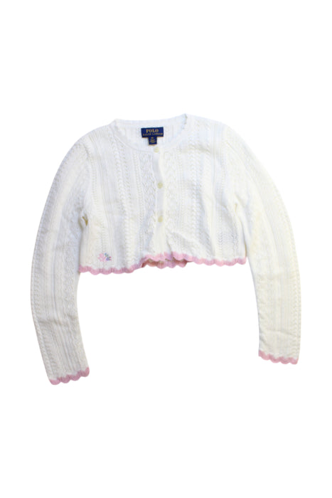 A White Cardigans from Polo Ralph Lauren in size 6T for girl. (Front View)