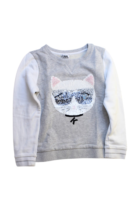 A Grey Crewneck Sweatshirts from Karl Lagerfeld in size 8Y for girl. (Front View)