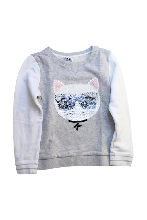 A Grey Crewneck Sweatshirts from Karl Lagerfeld in size 8Y for girl. (Front View)