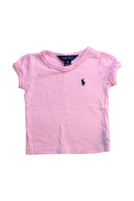 A Pink Short Sleeve Tops from Ralph Lauren in size 6-12M for girl. (Front View)
