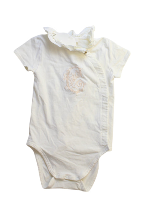 A White Short Sleeve Bodysuits from Chloe in size 6-12M for girl. (Front View)