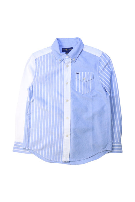 A Blue Long Sleeve Shirts from Ralph Lauren in size 7Y for boy. (Front View)