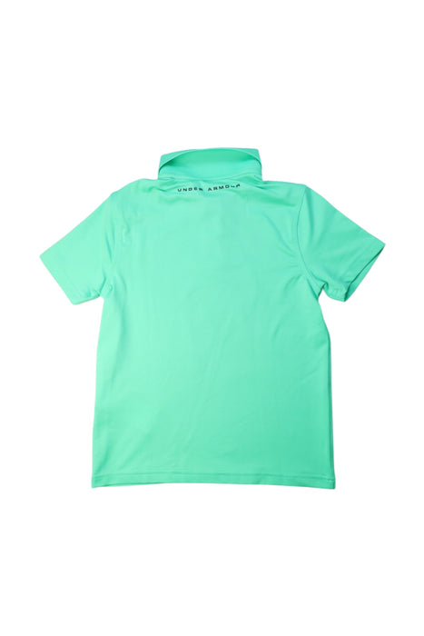 A Green Short Sleeve Polos from Under Armour in size 8Y for boy. (Back View)