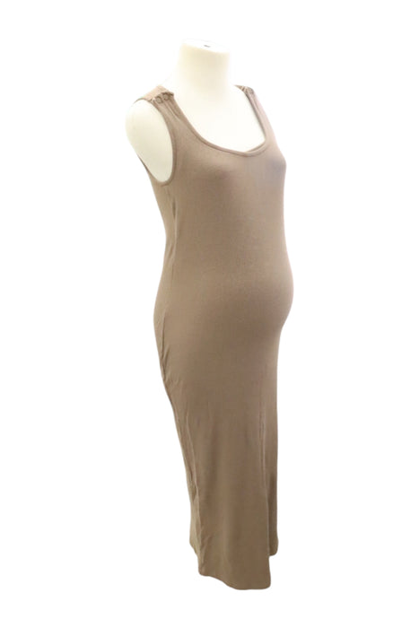 A Beige Sleeveless Dresses from Seraphine in size Maternity-M for maternity. (Front View)