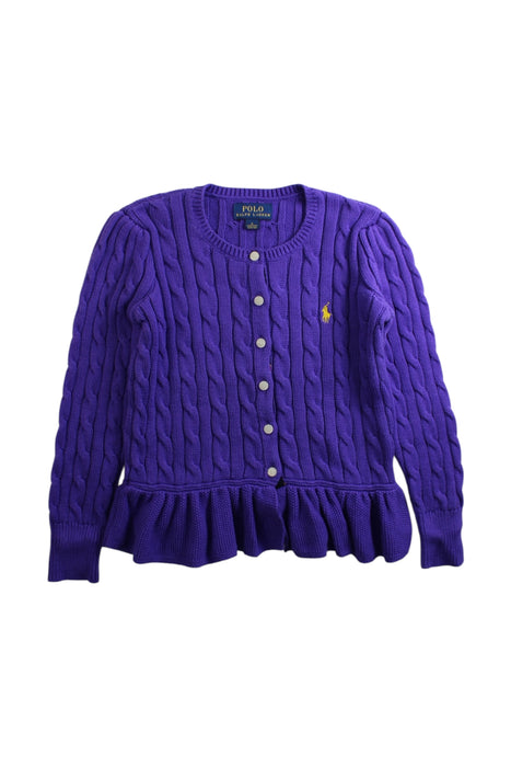 A Purple Cardigans from Polo Ralph Lauren in size 6T for girl. (Front View)