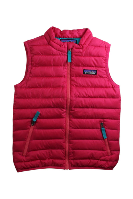 A Pink Outerwear Vests from Patagonia in size 5T for girl. (Front View)
