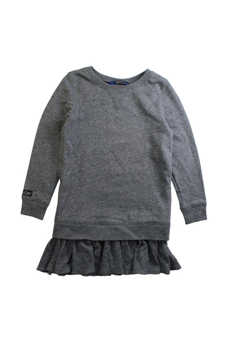 A Grey Sweater Dresses from Polo Ralph Lauren in size 6T for girl. (Front View)