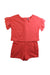 A Pink Short Sleeve Rompers from Janie & Jack in size 6T for girl. (Front View)