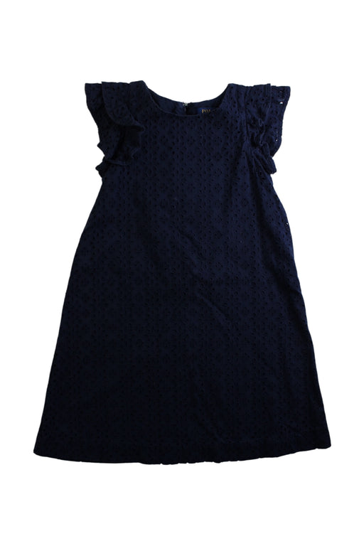 A Navy Short Sleeve Dresses from Polo Ralph Lauren in size 6T for girl. (Front View)