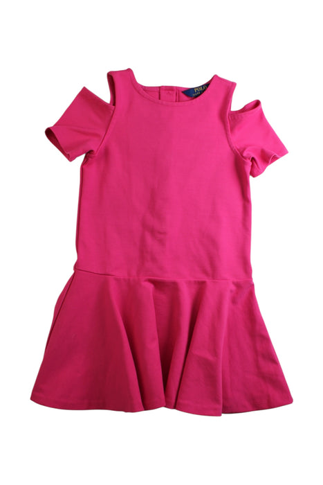 A Pink Short Sleeve Dresses from Polo Ralph Lauren in size 6T for girl. (Front View)