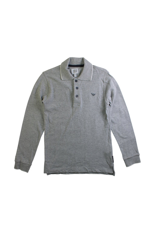 A Grey Long Sleeve Polos from Armani in size 8Y for boy. (Front View)