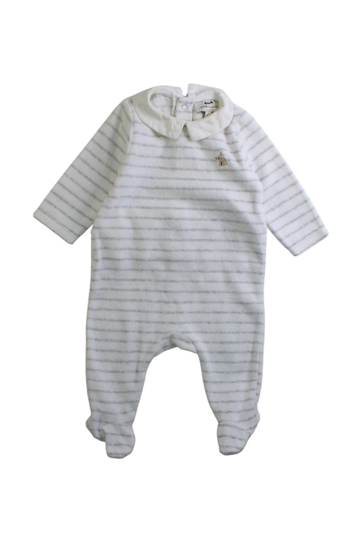 A White Onesies from Cyrillus in size 0-3M for boy. (Front View)