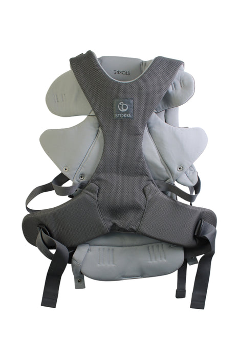 A Grey Baby Carriers from Stokke in size 0-3M for neutral. (Front View)