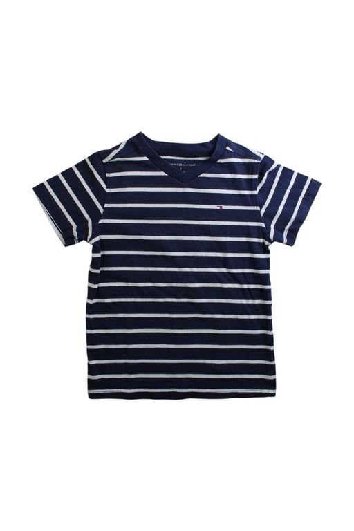 A Navy Short Sleeve T Shirts from Tommy Hilfiger in size 5T for boy. (Front View)