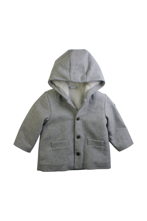 A Grey Coats from Petit Bateau in size 12-18M for girl. (Front View)