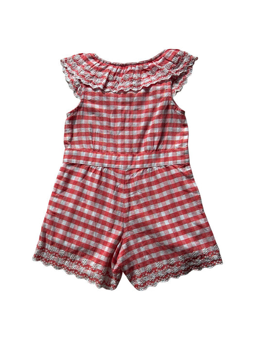 A Red Sleeveless Rompers from Gingersnaps in size 2T for girl. (Back View)