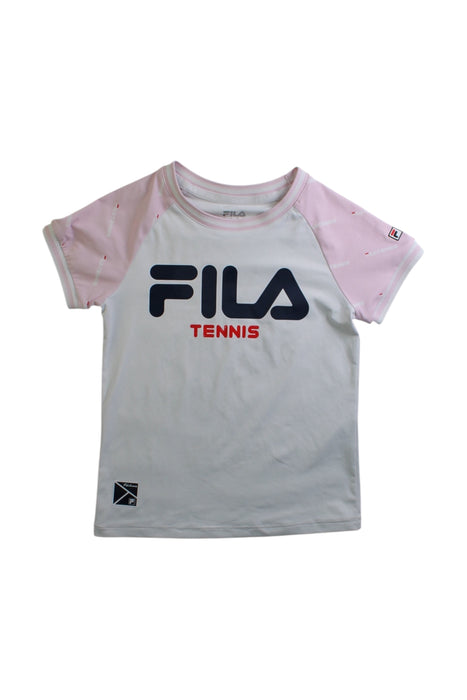 A White Short Sleeve T Shirts from Fila in size 4T for girl. (Front View)