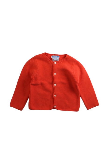 A Red Cardigans from Jacadi in size 6-12M for girl. (Front View)