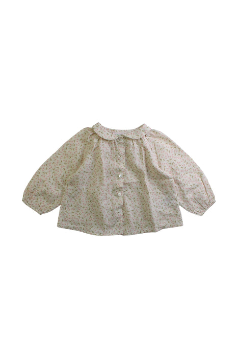 A Beige Long Sleeve Shirts from Bonpoint in size 12-18M for girl. (Front View)
