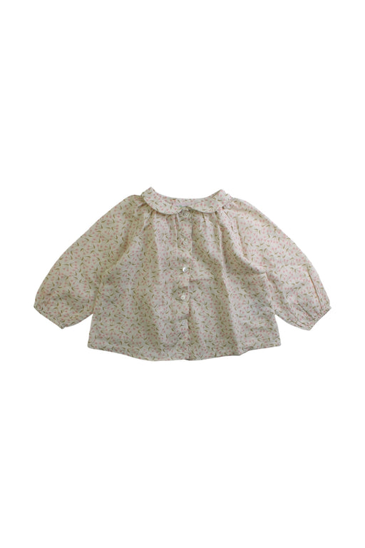 A Beige Long Sleeve Shirts from Bonpoint in size 12-18M for girl. (Front View)