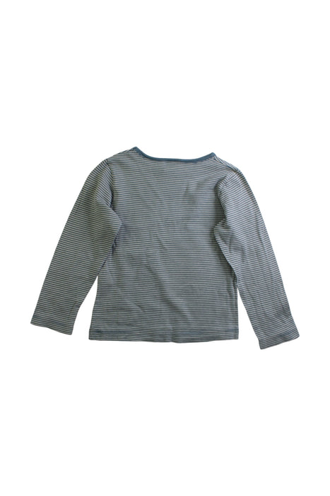 A Grey Long Sleeve T Shirts from Petit Bateau in size 4T for boy. (Back View)