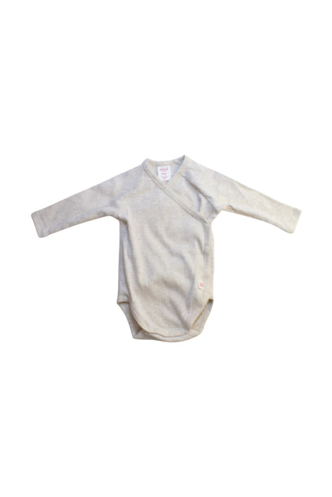 A Beige Long Sleeve Bodysuits from Seed in size 0-3M for neutral. (Front View)