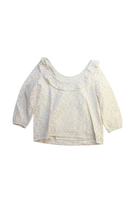 A White Long Sleeve Tops from Excuse My French in size 8Y for girl. (Back View)