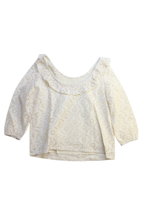 A White Long Sleeve Tops from Excuse My French in size 8Y for girl. (Back View)