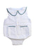 A White Sleeveless Rompers from Gocco in size 6-12M for neutral. (Front View)