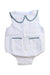 A White Sleeveless Rompers from Gocco in size 6-12M for neutral. (Front View)