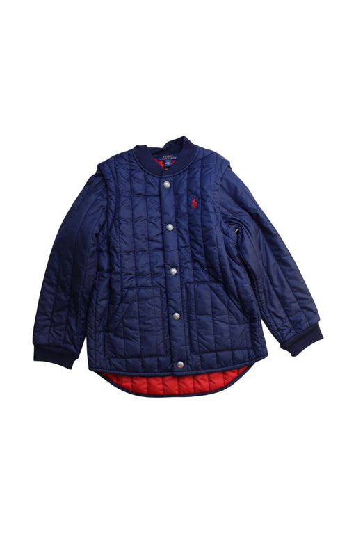 A Navy Puffer/Quilted Jackets from Polo Ralph Lauren in size 7Y for boy. (Front View)